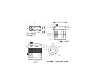 KST A12-T HV Servo de ala de 12 mm (32 g, 13,8 kg.cm, 0,08s/60°)