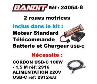 BANDIT 4X2 BRUSHED 1/10 MIT AKKUS / USB-LADEGERÄT