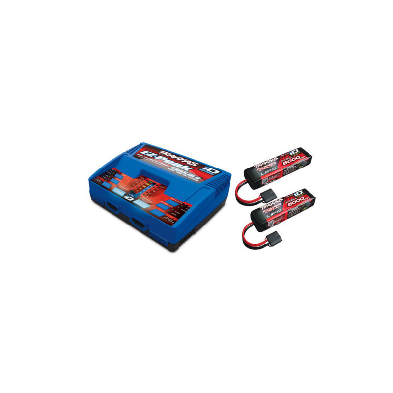 Traxxas Chargeur EZ-Peak Dual + 2 x Lipo 3s 5000mah iD 2872x