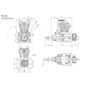 4-Takt-Motor SAITO FG-50 - Benzin