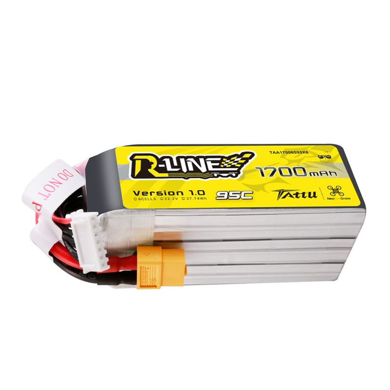 Batteria Tattu R-line V1.0 lipo 6S 22.2V 1700mAh 95C presa xt60