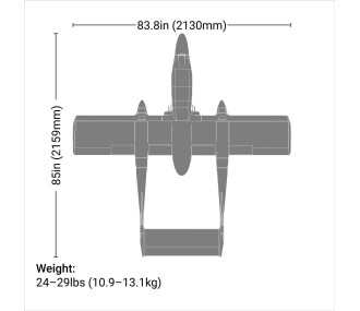 Avion Hangar 9 OV-10 Bronco 20cc ARF env.2.16m 84" (Avec train rentrant électrique)