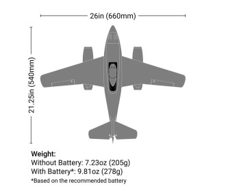 Aeromobili - UMX Me 262 30mm EDF Jet BNF Basic con AS3X e SAFE Select, 660mm