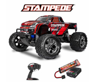 Traxxas STAMPEDE 2WD 2.4Ghz ARTR Cepillado Rojo (con baterías y cargador) 36254-8-RED