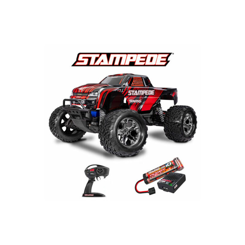 Traxxas STAMPEDE 2WD 2.4Ghz ARTR Cepillado Rojo (con baterías y cargador) 36254-8-RED