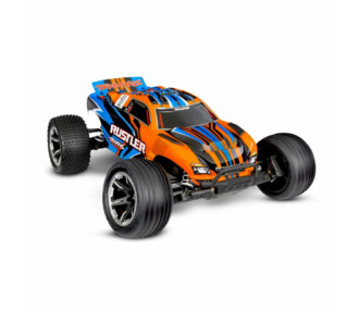 Traxxas RUSTLER Arancione spazzolato 2WD 2.4Ghz RTR (con batterie e caricatore) 37254-8-ORNG