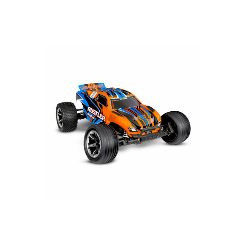 Traxxas RUSTLER Arancione spazzolato 2WD 2.4Ghz RTR (con batterie e caricatore) 37254-8-ORNG