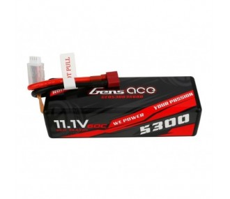 Batería Gens Ace, Lipo 3S 11.1V 5300mAh 60C Hardcase 15# Deans