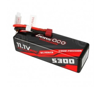 Batería Gens Ace, Lipo 3S 11.1V 5300mAh 60C Hardcase 15# Deans